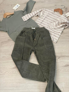 pantalon velour rayure play up